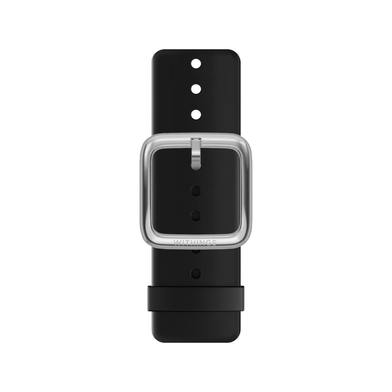 Withings Premium Sport Fluoroelastomer Wristband for Steel HR, Steel HR Sport, Move ECG, Move, Steel, and ScanWatch, Black, 18mm - Image 1